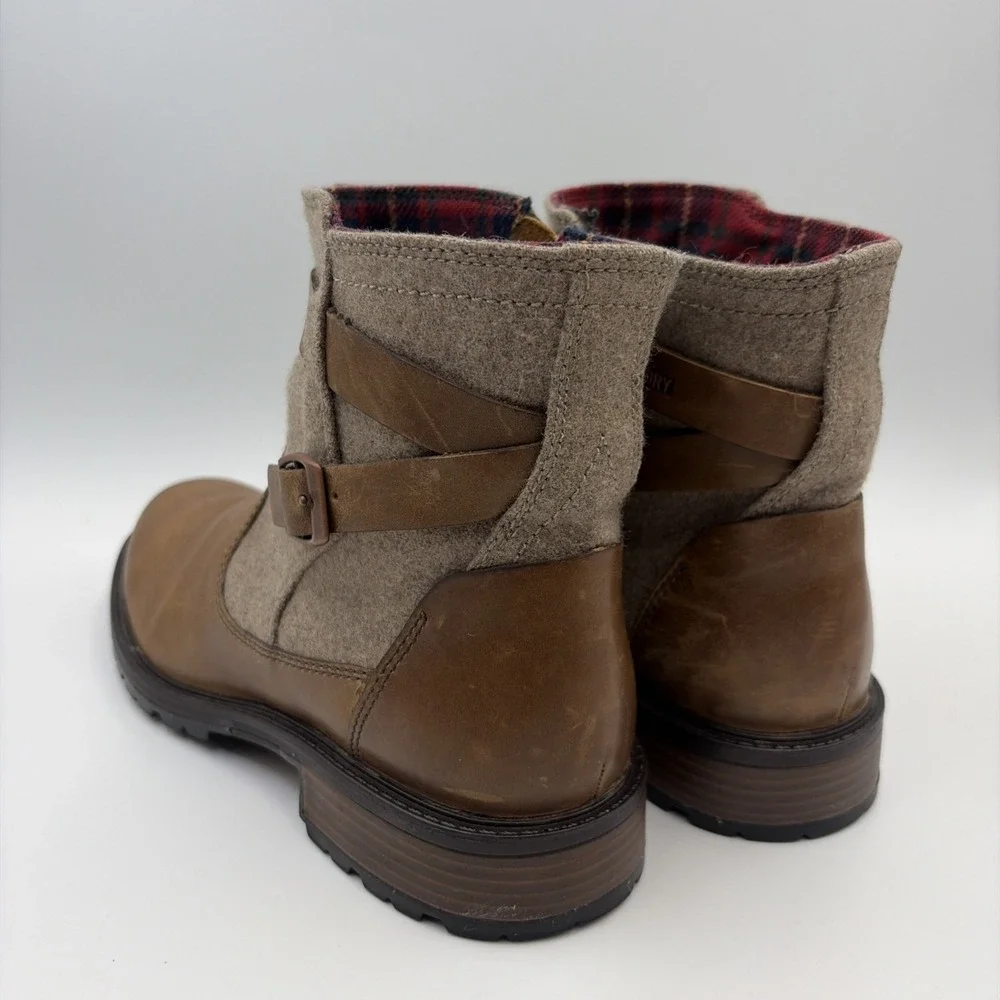 Merrell Legacy Buckle Waterproof Boots Leather Heel Zip Women's Size 7.5/38